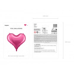 Balon foliowy w kształcie serca różowe matowe - 2