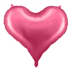 Balon foliowy w kształcie serca różowe matowe - 1