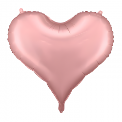 Balon foliowy w kształcie serca jasnoróżowe matowe - 1