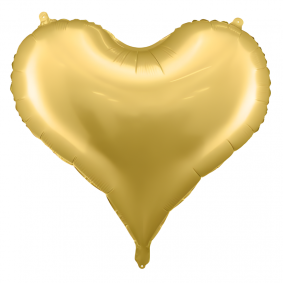 Balon foliowy w kształcie serca złote matowe - 1