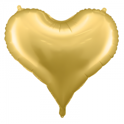 Balon foliowy w kształcie serca złote matowe - 1