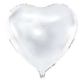 Balon foliowy metalizowany duże serce białe 60cm - 1