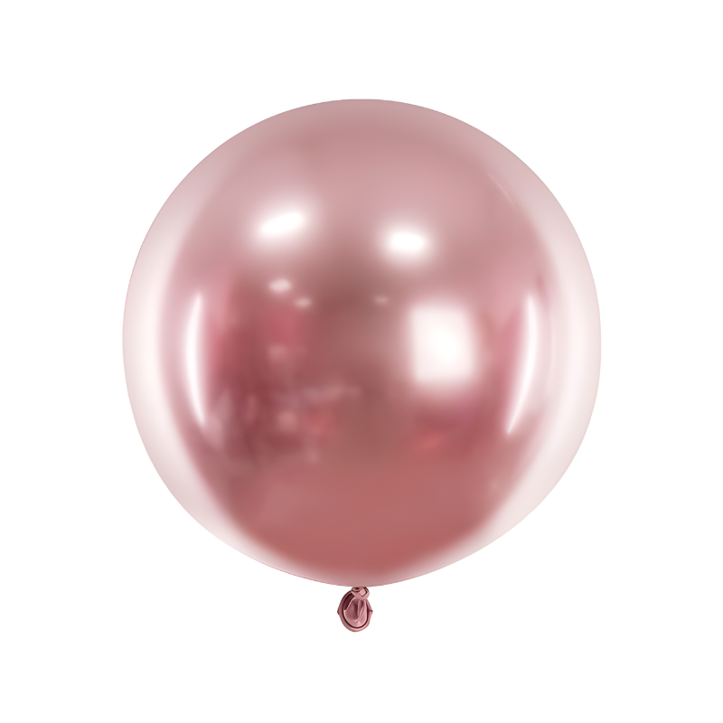 Balon lateksowy metaliczny glossy różowy 60cm - 1
