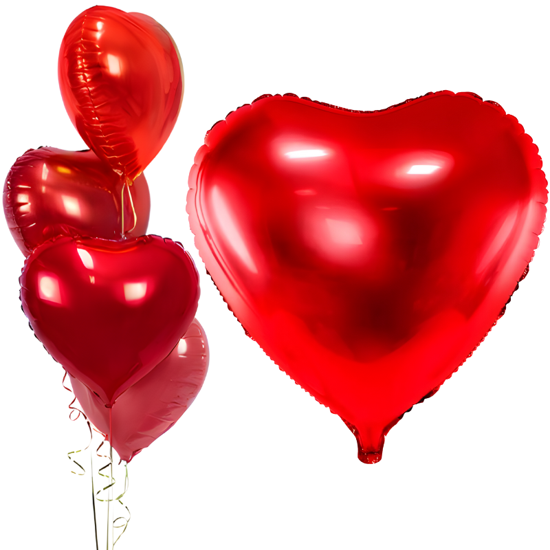 Balon foliowy serce czerwone walentynkowe 45cm - 1