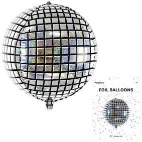 Balon foliowy kula dyskotekowa holograficzna 40cm - 1