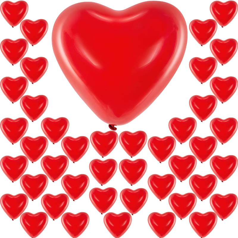 Balony lateksowe czerwone serca Walentynki 100szt - 1