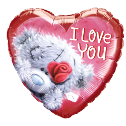 Balon foliowy serce niedźwiadek miś I Love You
