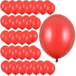 Balony lateksowe metaliczne czerwone 27cm 100szt