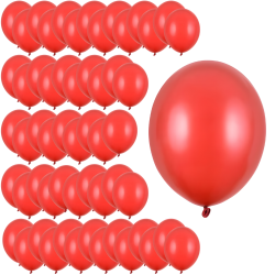 Balony lateksowe metaliczne czerwone 23cm 100szt