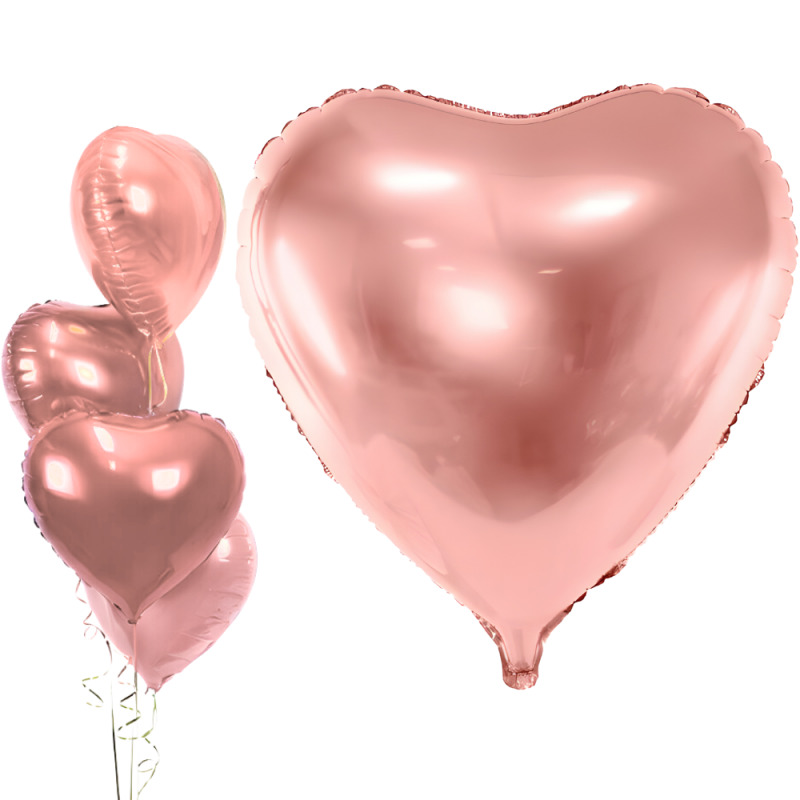 Balon foliowy duże serce rosegold Walentynki 73cm - 1