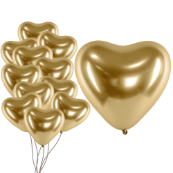 Balony lateksowe glossy serca złote 30cm 50szt