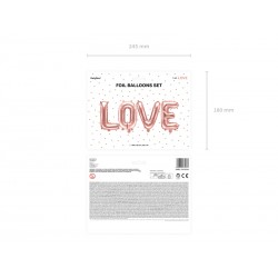 Balony foliowe baner napis LOVE różowe złoto 140cm - 2