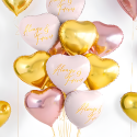 Balon foliowy serce pastelowe jasny róż złoto 35cm - 2