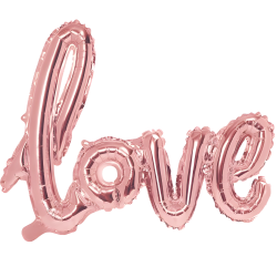 Balon foliowy metalik napis Love różowe złoto 73cm - 1