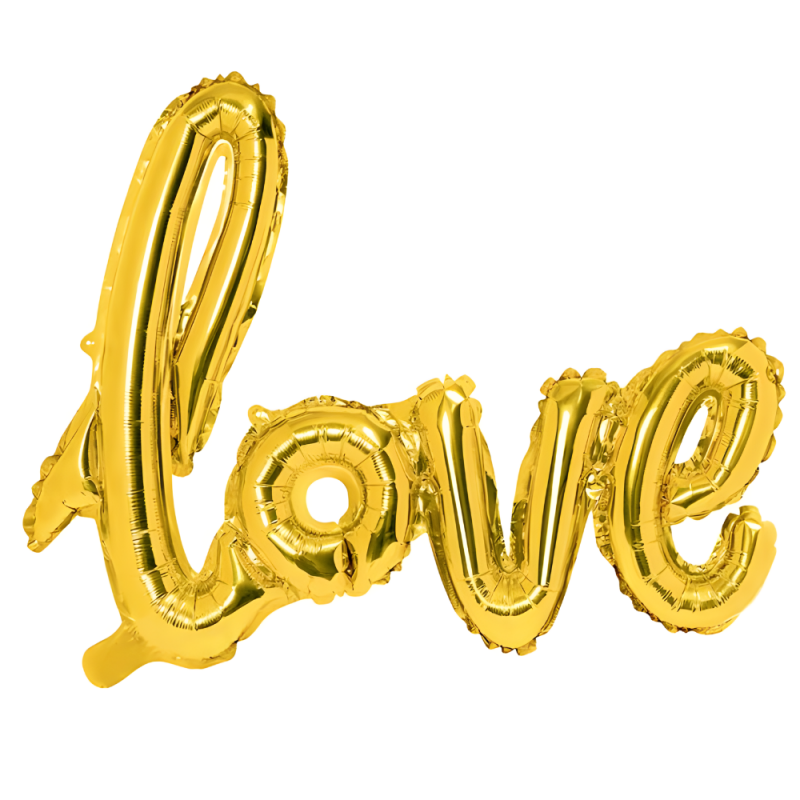 Balon foliowy metaliczny napis Love złoty 73cm - 1