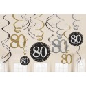 Spirale dekoracyjne 80 lat ozdoba urodziny czarne - 1