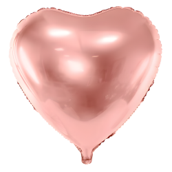 Balon foliowy metalizowany serce różowe złoto 60cm - 1