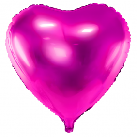 Balon foliowy metalizowany serce ciemny róż 45 cm - 1