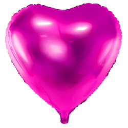 Balon foliowy metalizowany serce ciemny róż 45cm