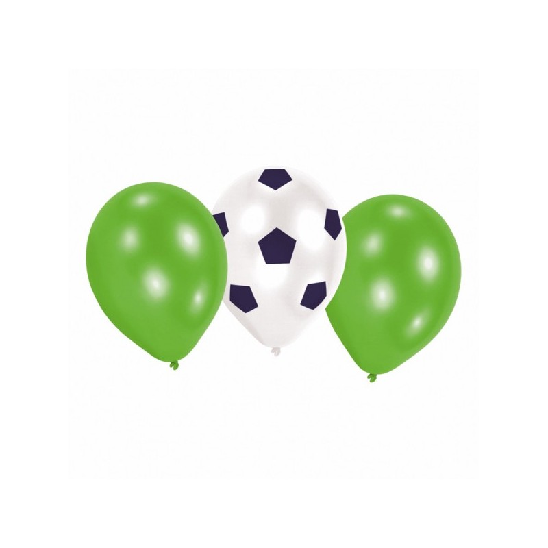 Balony lateksowe gumowe zielone białe Piłka Nożna  - 1