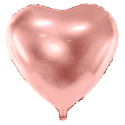 Balon foliowy metalizowany serce różowe złoto 45cm - 1