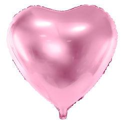 Balon foliowy metalizowany serce jasny róż 45cm