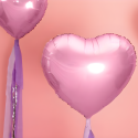 Balon foliowy metalizowany serce jasny róż 45cm - 3