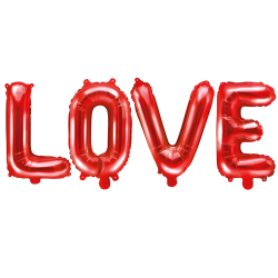 Balony foliowe baner napis LOVE czerwony 140cm