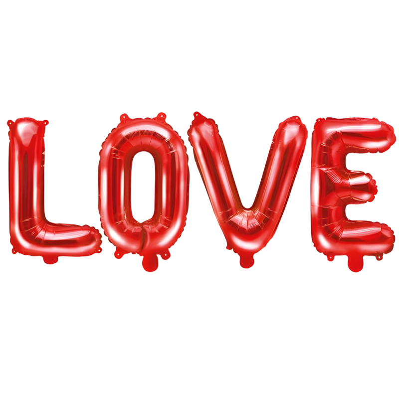 Balony foliowe baner napis LOVE czerwony 140cm - 1
