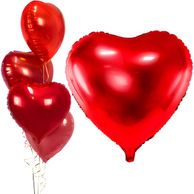 Balon foliowy duże serce czerwone Walentynki 60cm - 1