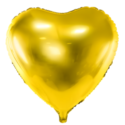 Balon foliowy metalizowane serce złote 45 cm - 1