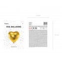 Balon foliowy metalizowane serce złote 45 cm - 2