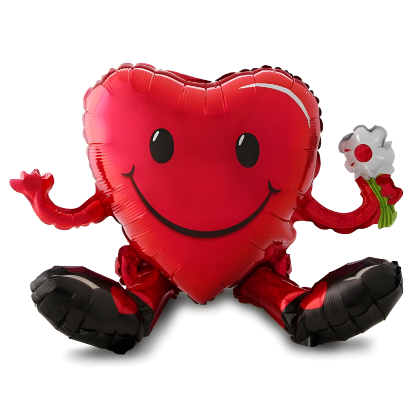 Multi-Balon foliowy serce uśmiechnięte kwiat 50cm - 1