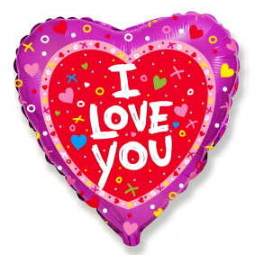 Balon foliowy serce fioletowe I Love You 45cm - 1
