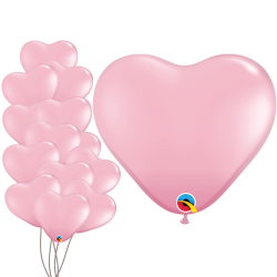 Balony lateksowe serce pudrowy róż 28cm 100szt - 1