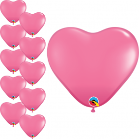 Balony lateksowe serce różowe Walentynki 10szt - 1