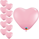 Balony lateksowe serce pudrowo różowe 10 szt - 1