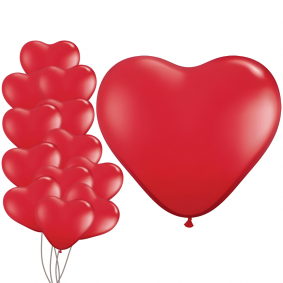 Balony lateksowe serce czerwone 28cm 100 szt - 1
