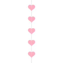 Girlanda baner serca pudrowo różowe Walentynki 3m - 2