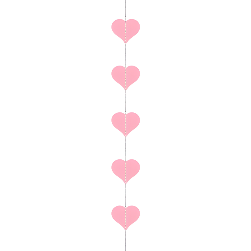 Girlanda baner serca pudrowo różowe Walentynki 3m - 2