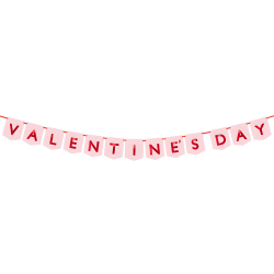 Baner girlanda wiszący różowy Valentines Day 150cm - 1