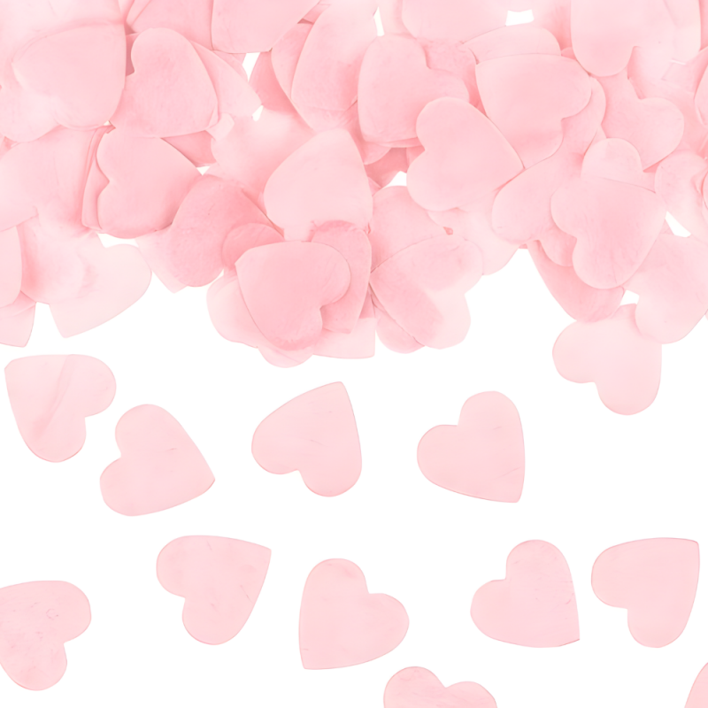 Konfetti serca serduszka różowe pastelowe bibuła - 2