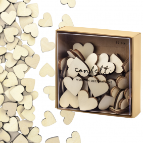 Konfetti drewniane serca dekoracja z drewna 50szt - 1