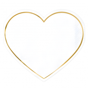 Serwetki papierowe serce białe złota ramka 20szt - 1