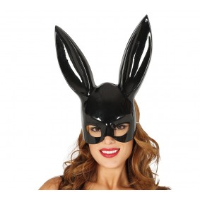 Maska czarna króliczek playboya z długimi uszami - 1
