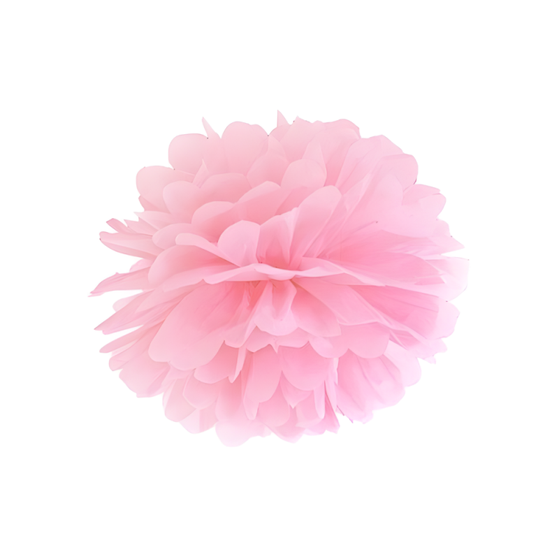 Pompon ozdobny różowy z bibuły kula kwiat 25cm - 1