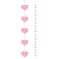Girlanda baner serca pudrowo różowe Walentynki 3m
