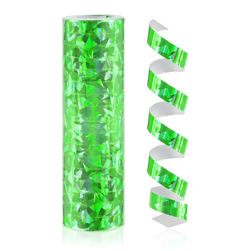 Serpentyna holograficzna metaliczna zielona 4m - 1