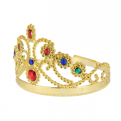 Korona księżniczki z kolorowymi klejnotami złota