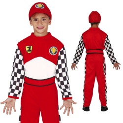 Strój dla dzieci czerwony Kierowca Formuły 1